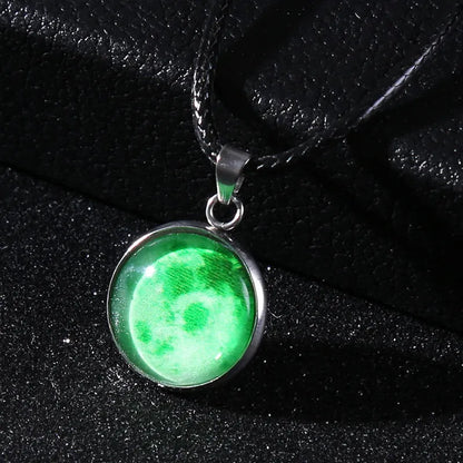 Time Stone luminous alloy necklace with constellation pendant and adjustable chain in various colours