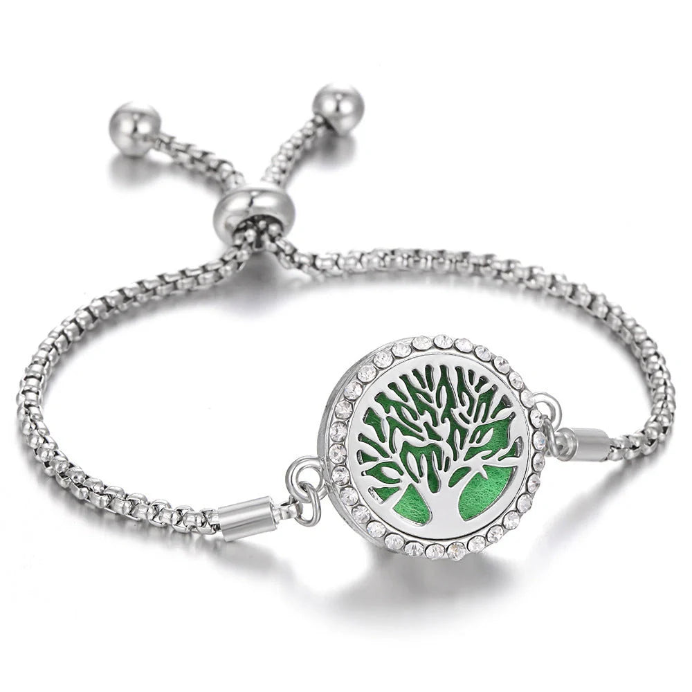 Kaleidoscope Aromatherapy Bracelet with essential oil diffuser locket in various designs