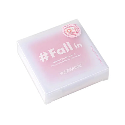 Square 70mm gradient parchment notepad set with sticky notes, plain paper, and stickers in blush colour.