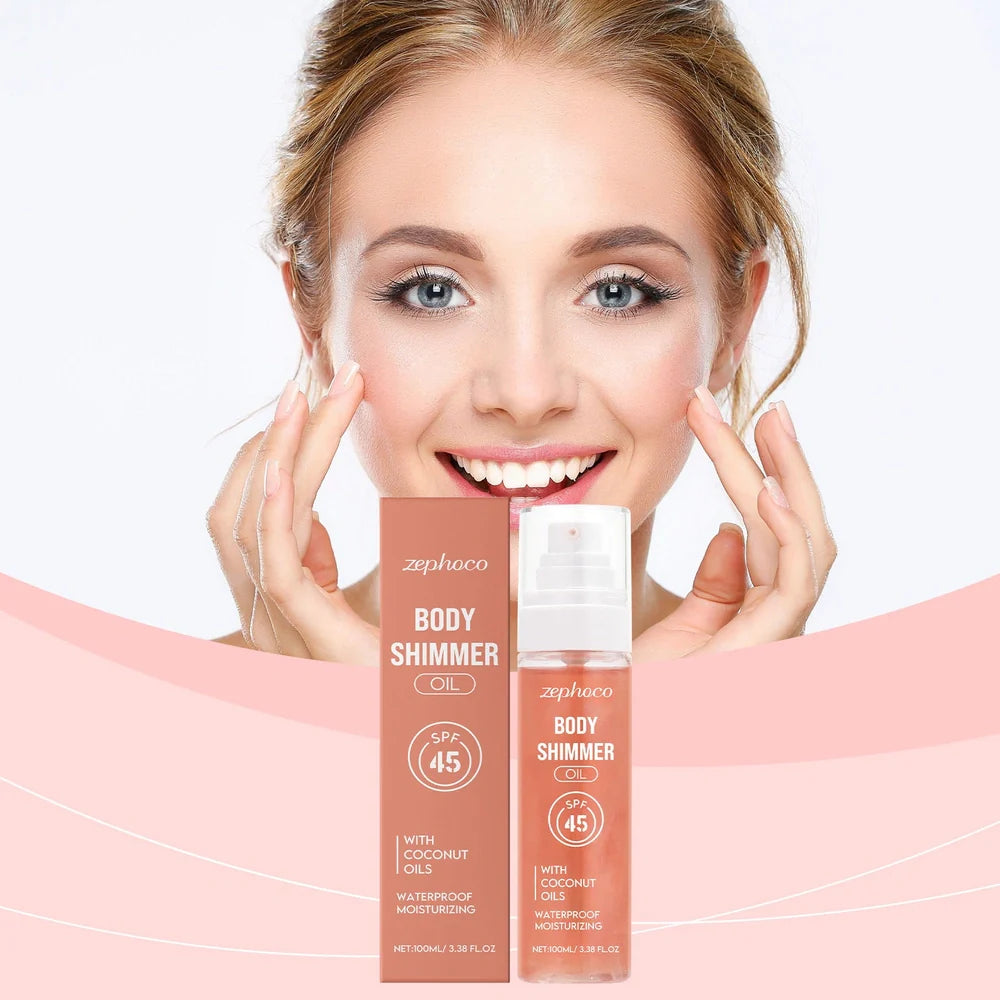 100ML bottle of SPF 30 sun protection body oil with coconut and avocado oils for hydrated skin