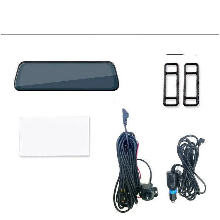10-inch full screen car dash camera with front and rear 1080p recording on touch screen display