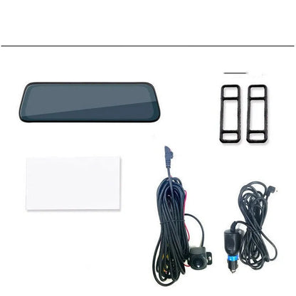 10-inch full screen car dash camera with front and rear 1080p recording on touch screen display
