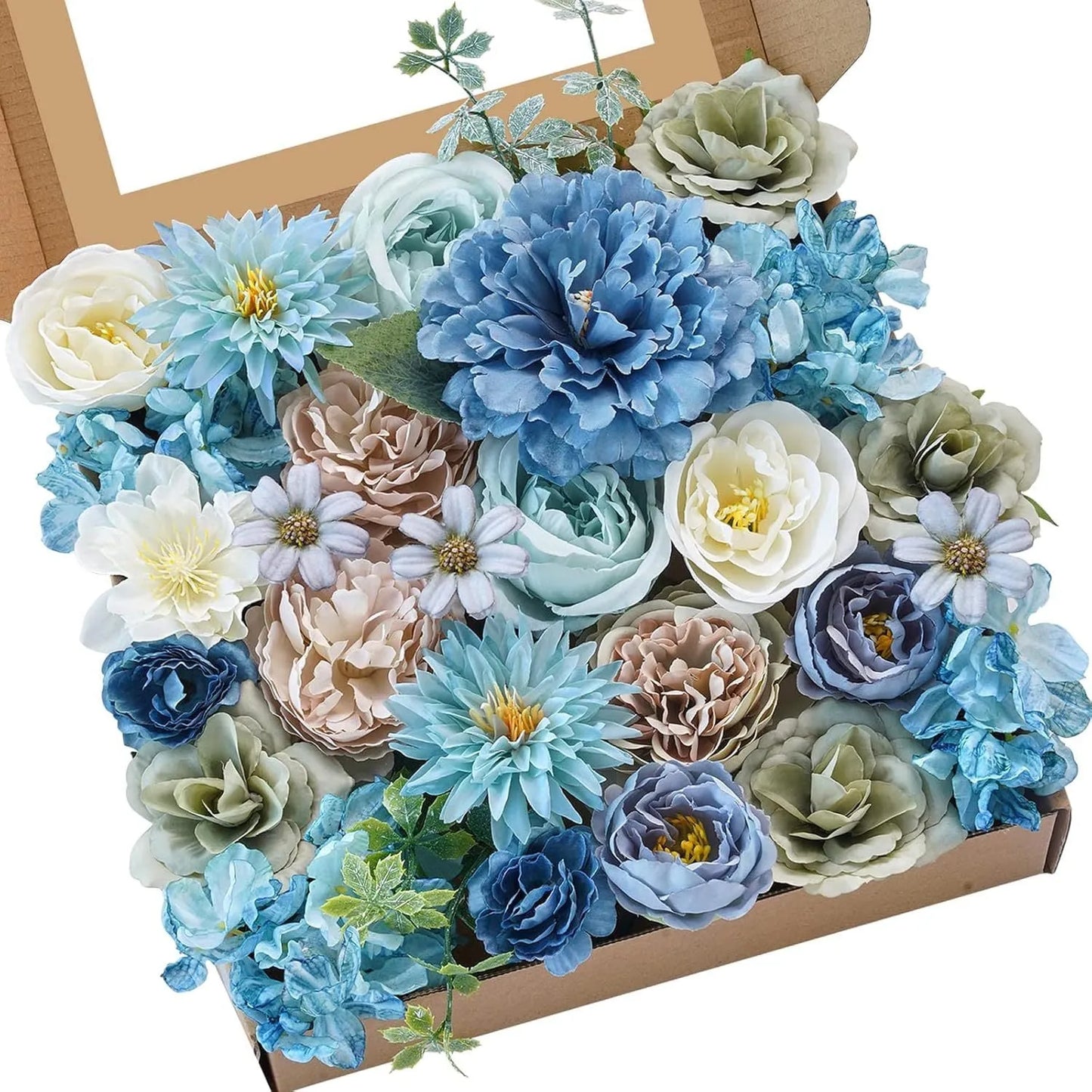 Silk flower wedding simulation box flower for layout planning in a selection of colours.