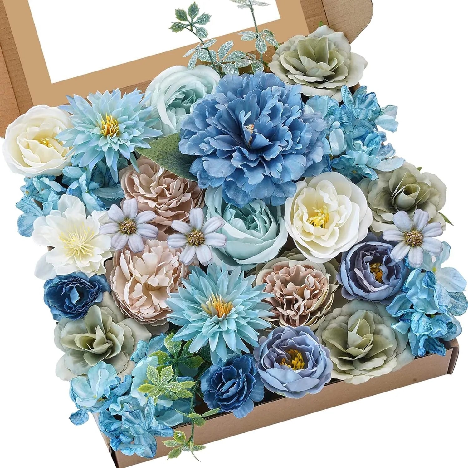 Silk flower wedding simulation box flower for layout planning in a selection of colours.