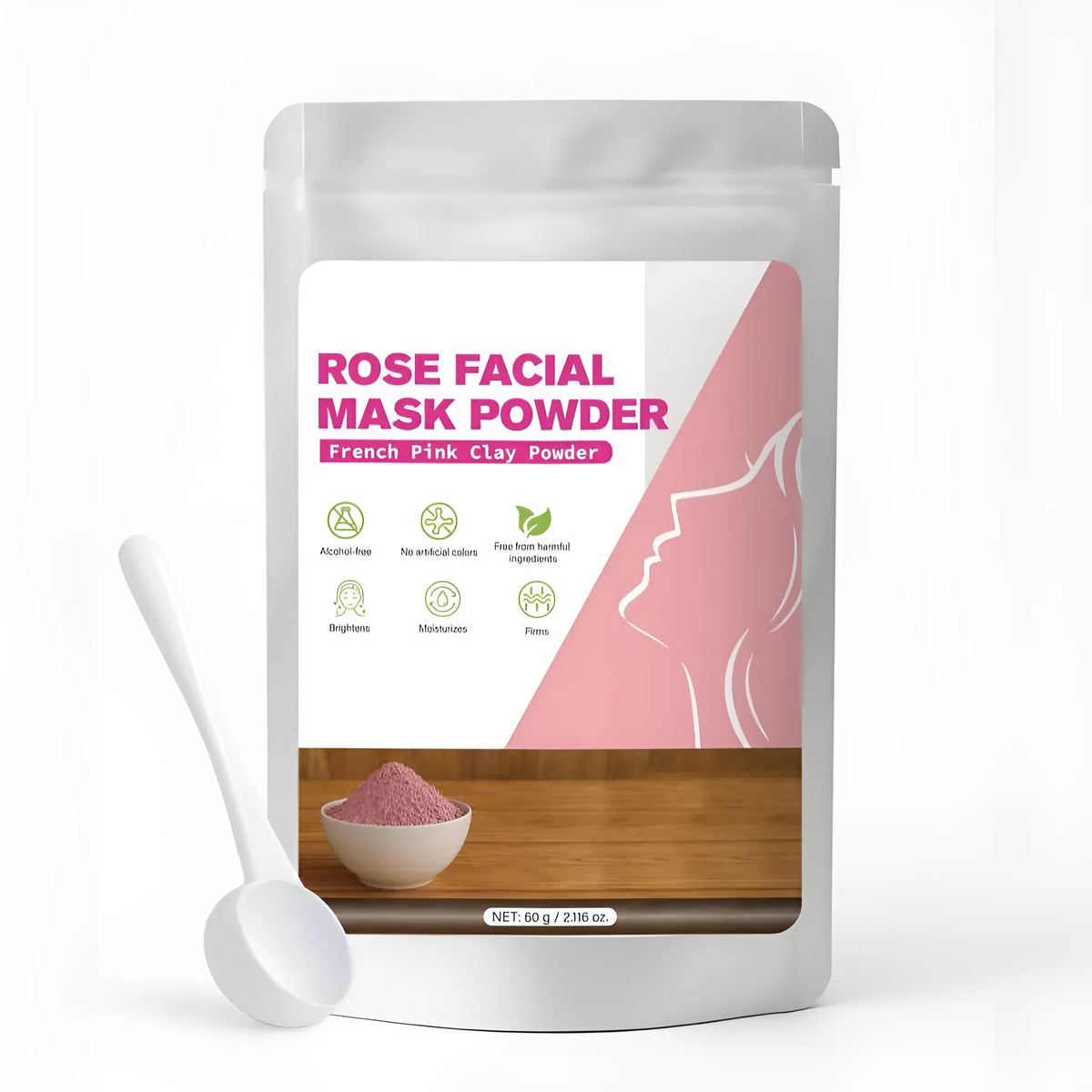 Rose mask powder 60g single neutral pack for general population facial and body care use