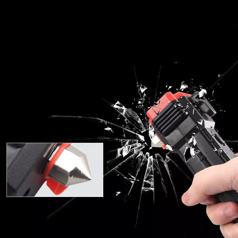 Multifunctional car safety hammer with LED flashlight and USB charging port
