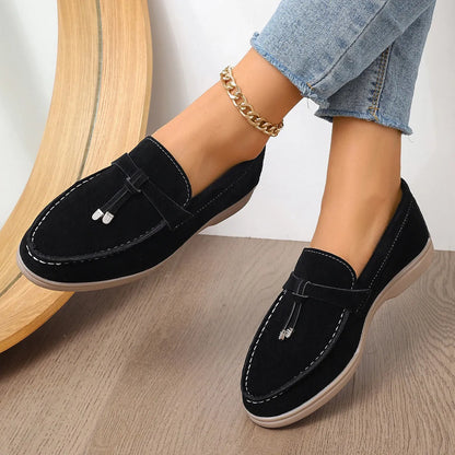 Men's casual canvas slip-on loafers with a platform heel in black, apricot, or brown.