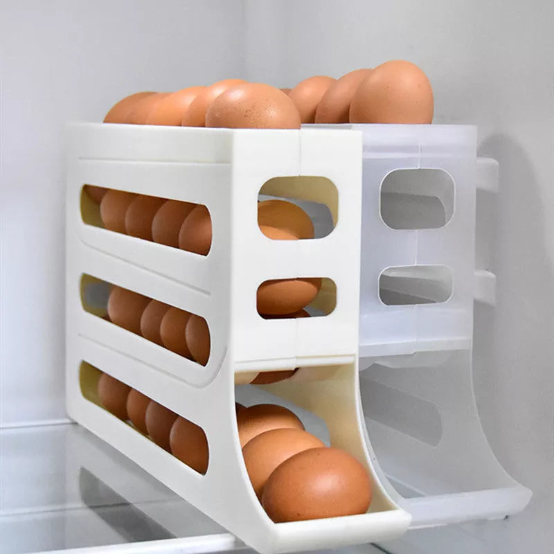 4-Layer Automatic Egg Roller Sliding Tray for refrigerator side door