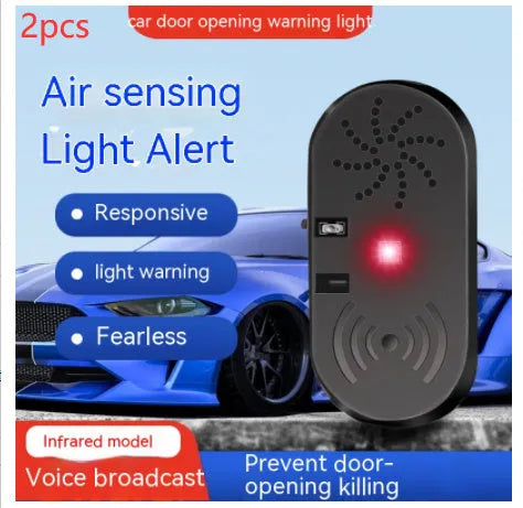 Black ABS car door open reminder alarm with infrared sensor and USB connection