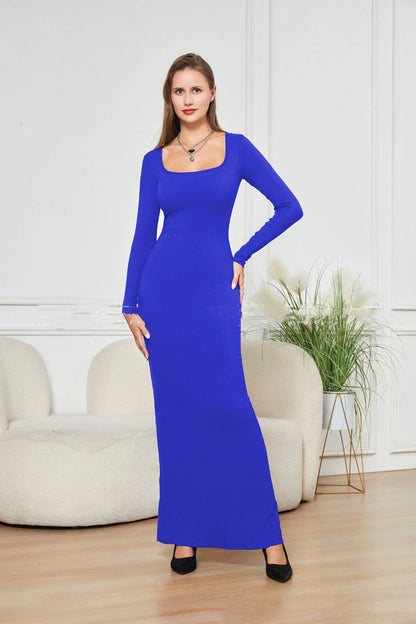 Double-layer modal slim dress in various colours for a flattering fit