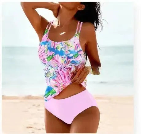 Retro high waist bikini swimsuit with strappy dot print in polyester fabric