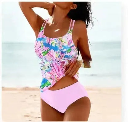 Retro high waist bikini swimsuit with strappy dot print in polyester fabric