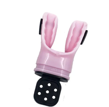 Plastic free edible silicone diving mouthpiece in 110mm length showing colour options