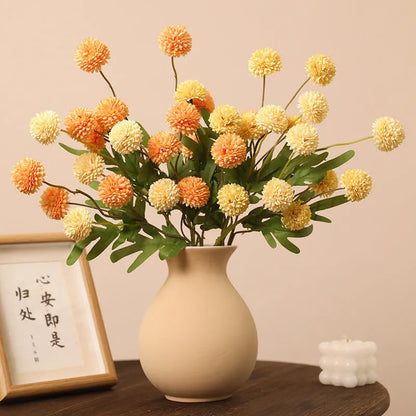 Five-head white dandelion chrysanthemum silk artificial flower bouquet arrangement