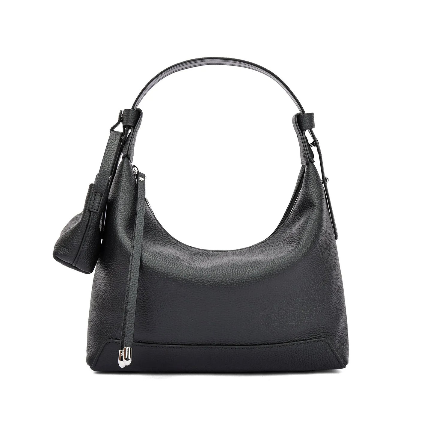 Genuine leather ladies shoulder bag in urban simplicity style available in three colours