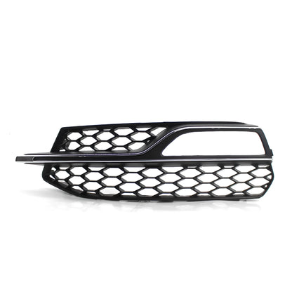 Black ABS plastic fog lamp grille for Audi A3 S3 front bumper, 2013-2016 model years.