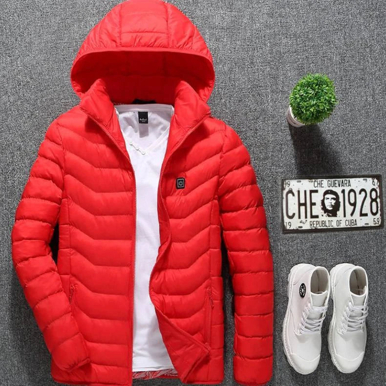 Cozy and stylish electric heated winter jacket with USB charging and adjustable temperature settings