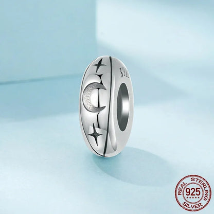 S925 sterling silver silicone positioning spacer bead, 1.0 x 0.4cm, 0.45cm aperture, pearlescent SCC3119