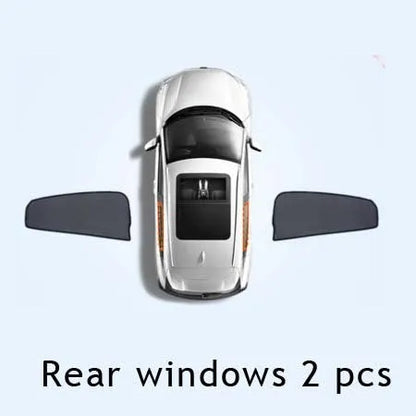 Nylon mesh car sunshade curtains for front, rear, and side windows, multiple piece set