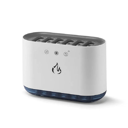 White Dynamic Pickup humidifier with atmosphere light and aromatherapy tray on a tabletop.