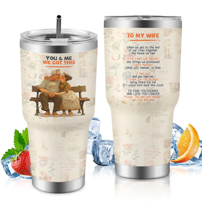 30oz insulated travel mug for car, keeps drinks hot or cold, spill-proof lid