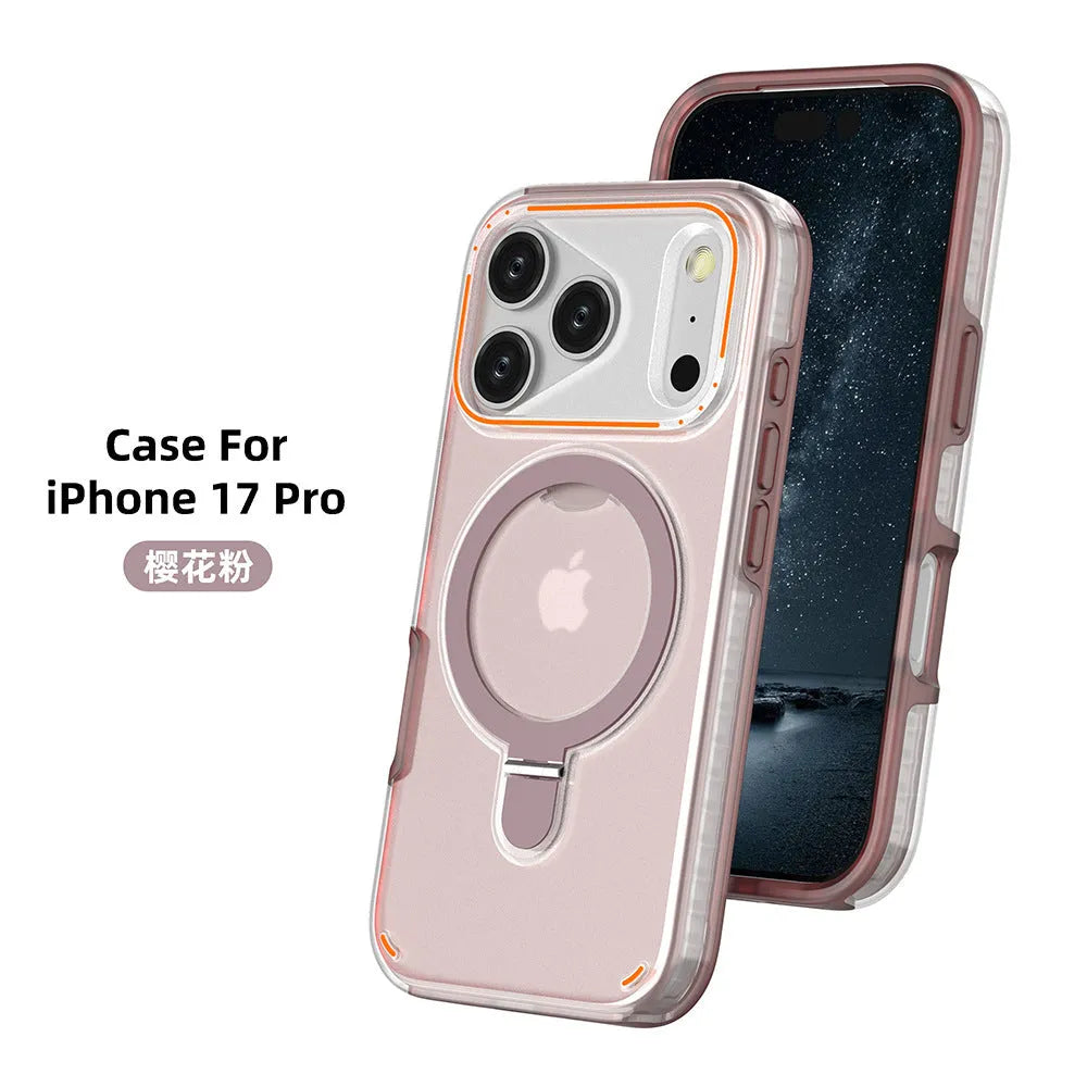 Magnetic phone case for iPhone 17 in sapphire blue, back cover with vehicle navigation support