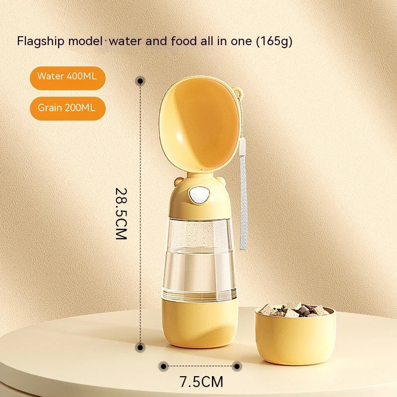 Premium Portable Pet Water Bottle and Food Container for Outdoor Adventures and Travel