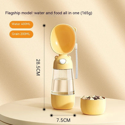 Premium Portable Pet Water Bottle and Food Container for Outdoor Adventures and Travel