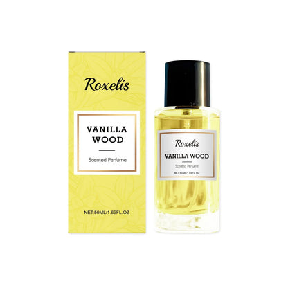 50ml amber glass perfume spray bottle with vanilla musk ebony bark extract fragrance