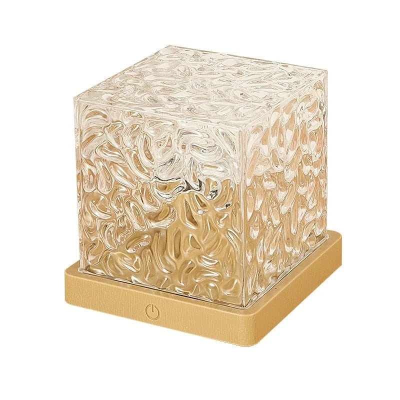 A USB-powered table lamp with a mesmerizing water ripple effect, providing a tranquil and soothing ambiance for any living space.