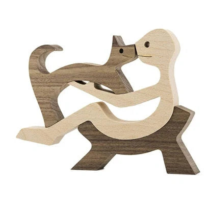 Nordic style wooden office desktop ornament with polished finish and bionic animal design