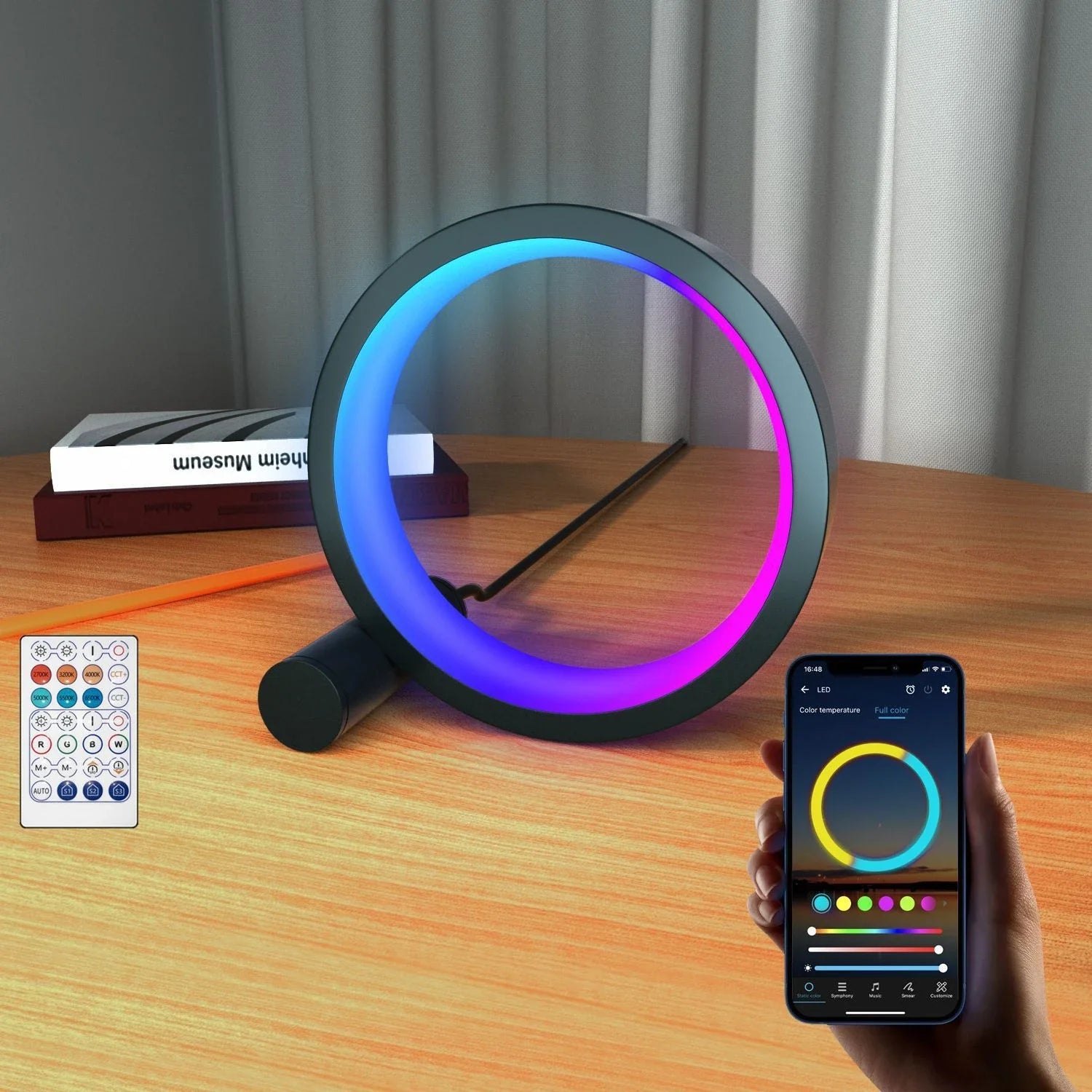 Colorful Smart LED Night Light with music sync, adjustable brightness, and modern design