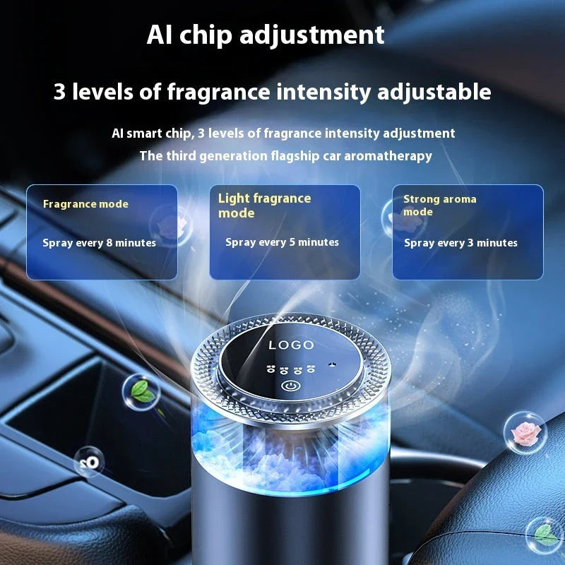 Stylish car air freshener diffuser with various fragrance options for a soothing driving experience