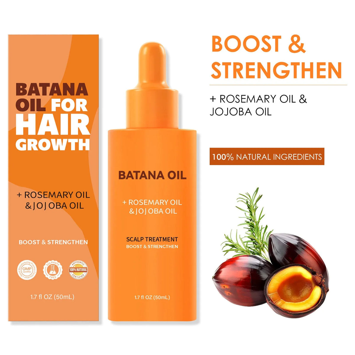 White bottle of Batana Supple Hair Repair Dry hair oil treatment, 60ml