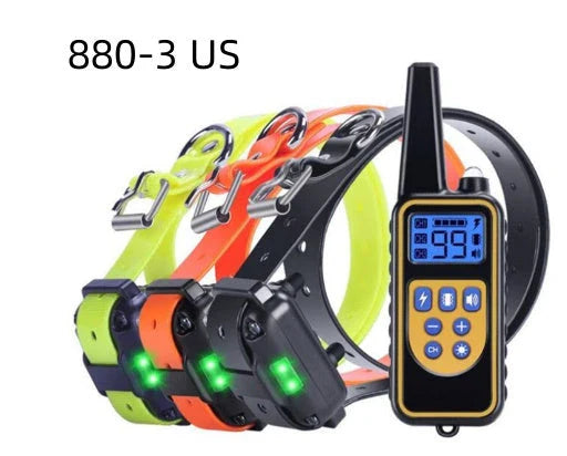 Electric dog training collar with remote control, adjustable levels, and waterproof design