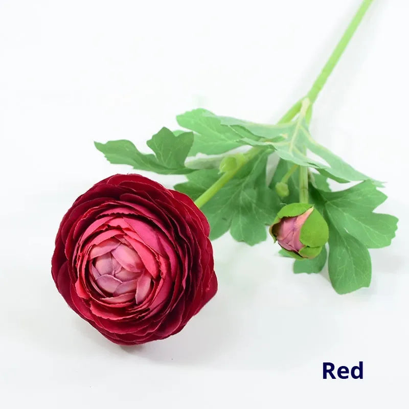 Single stem artificial silk peony flower in a choice of seven colours