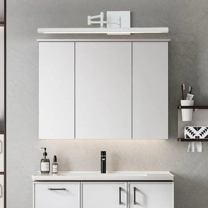 Modern simple style LED bathroom mirror cabinet in sand colour with integrated storage behind mirror