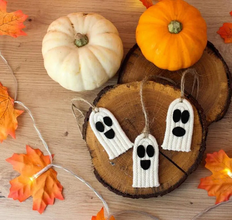 Plush hand-woven car hanging ornament with Halloween cartoon character design