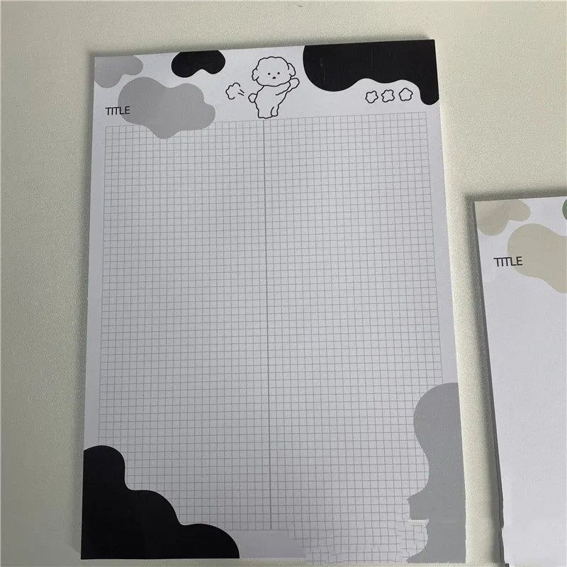 INS Wind B5 Marshmallow Dog sticky note paper pad in purple colour with 30 sheets