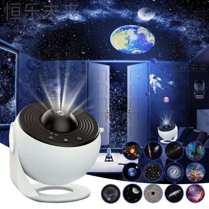 Premium Galaxy Projector Lamp with 12 Celestial Display Scenarios, Adjustable Lighting, and Compact Design for Home Decor