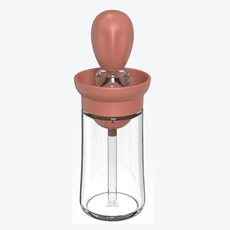Creative silicone brush head oil bottle in various colors for precise kitchen oil application
