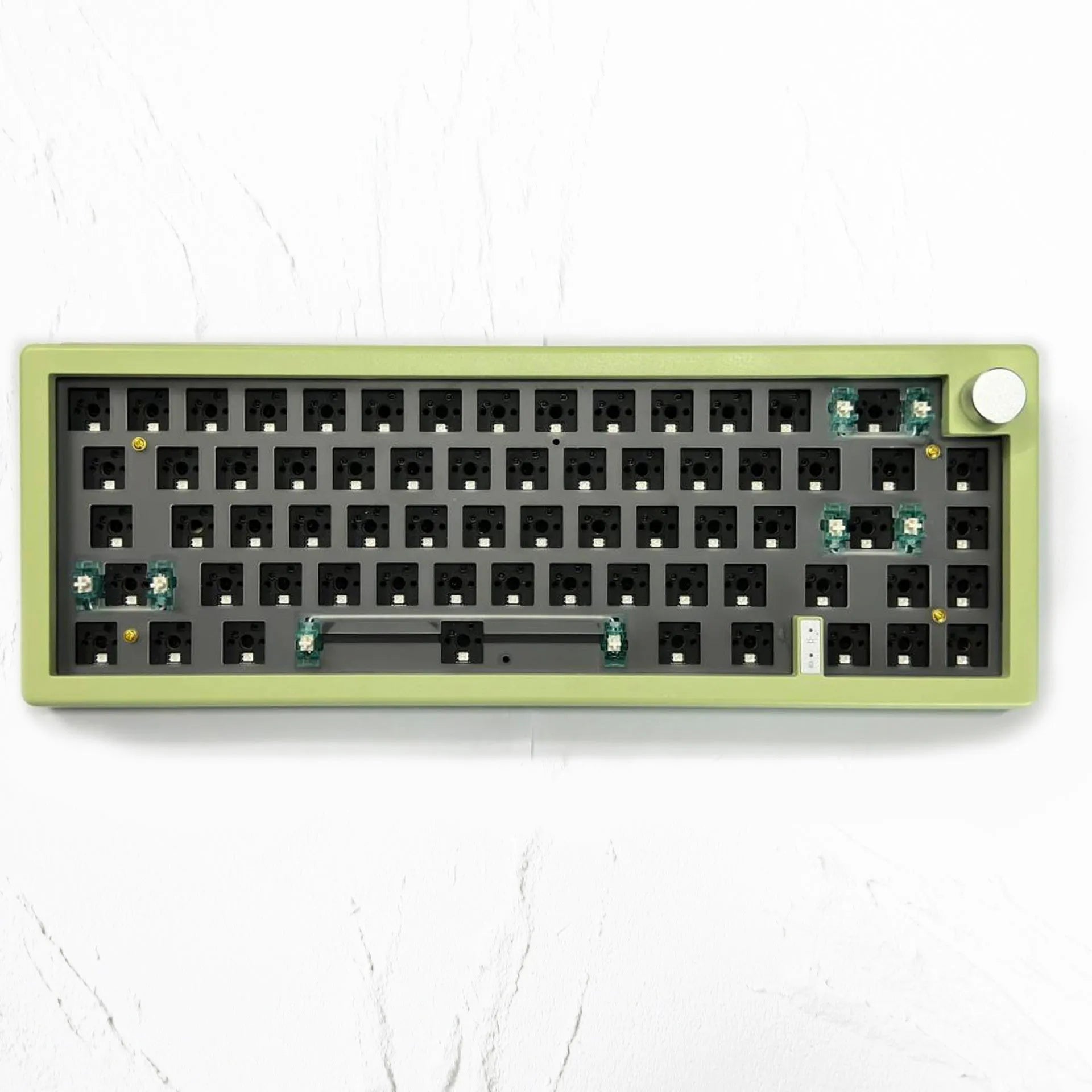 Custom DIY mechanical keyboard kit with RGB backlighting in seven colour options