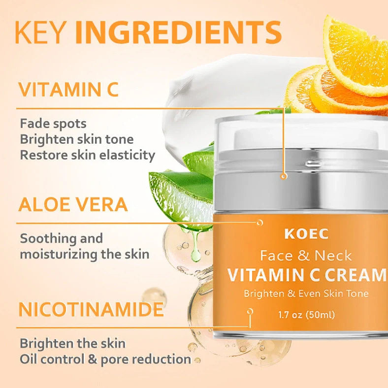 KOEC Retinol Neck Cream 50g container for moisturising and reducing fine lines on neck