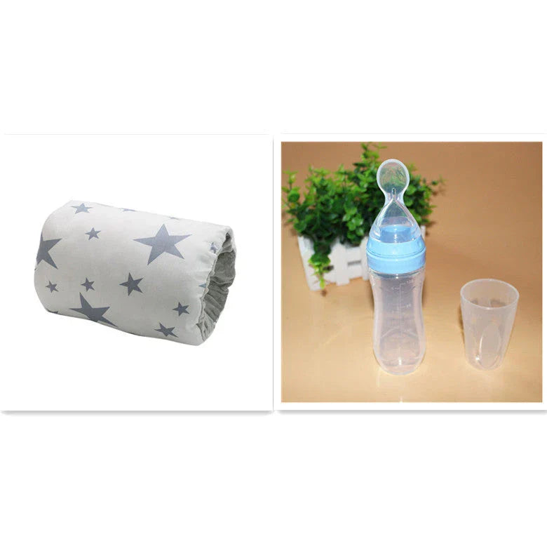 Adjustable nursing pillow with various color options, designed to provide comfort and support for breastfeeding mothers