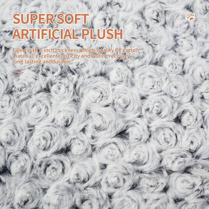 Premium rose velvet orthopedic dog bed with soft, fluffy cotton lining for maximum comfort and support