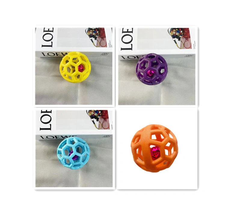 TPR dog chew ball toy in various colours for interactive play and dental health