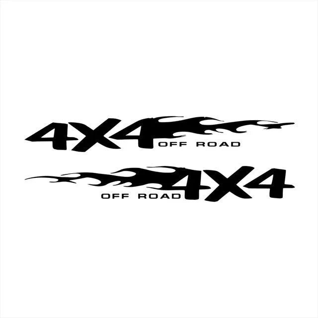 Fire Totem striped cartoon off-road design car body reflective sticker shown in multiple colours and sizes.