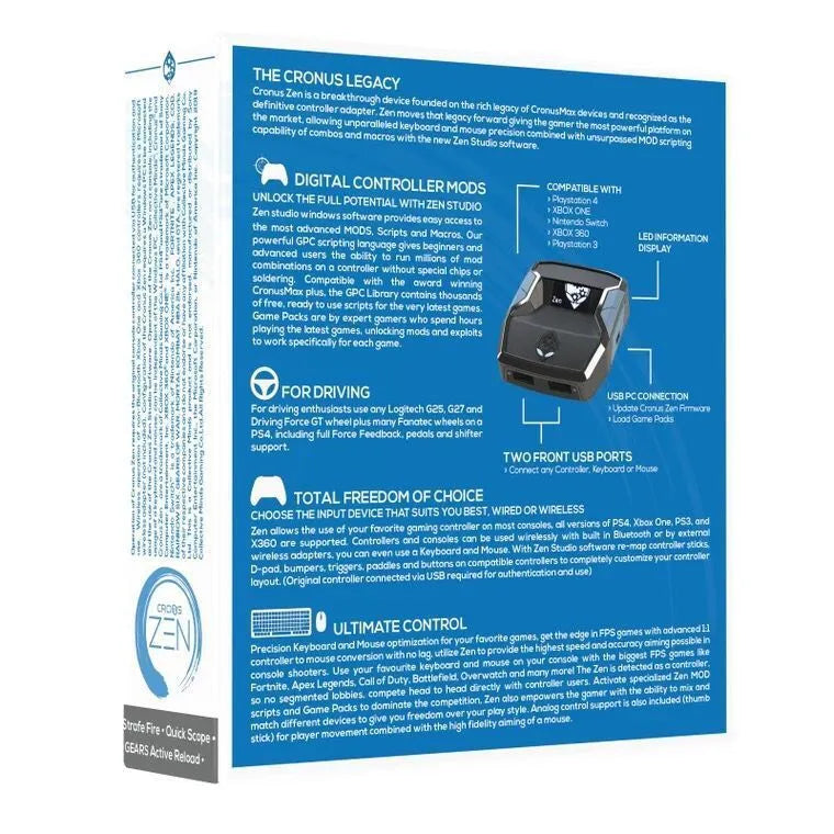 Black plastic wireless controller converter for Xbox One and PS4 gamepads to PC