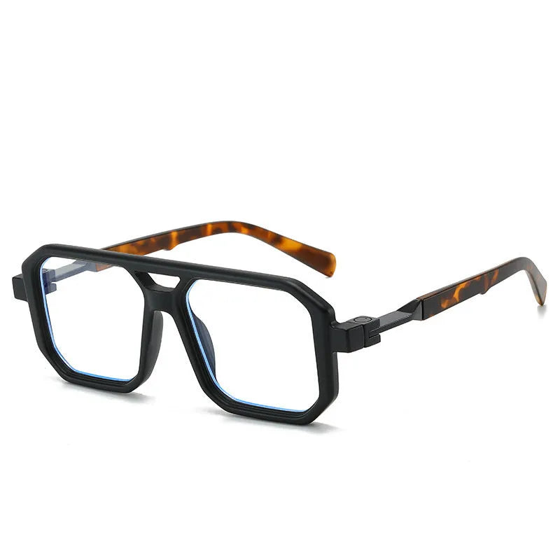 Retro style pilot sunglasses with a double beam metal frame and grey tinted lenses.