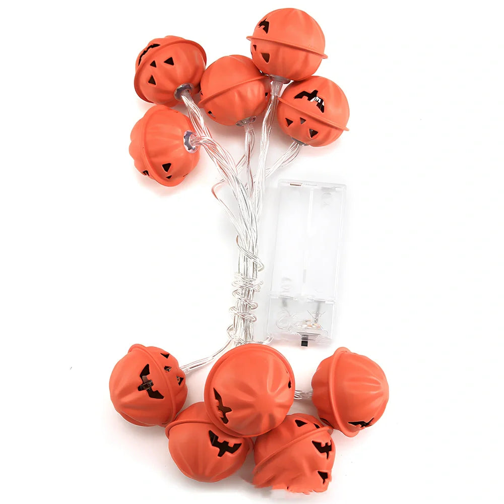 Halloween pumpkin decorative lights with warm white LEDs in iron shells for outdoor seasonal displays